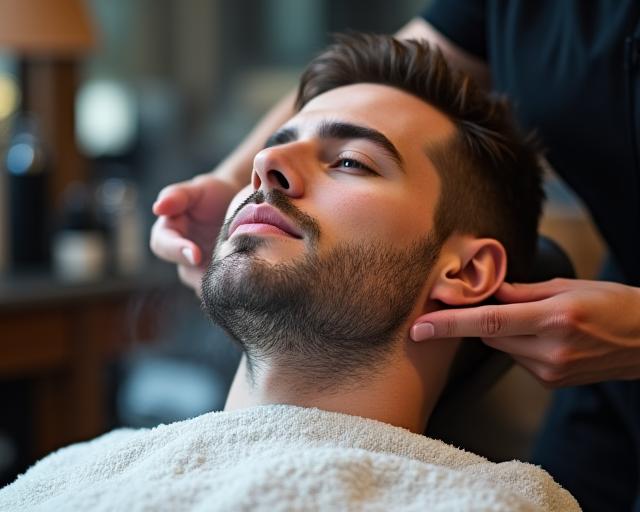 Hot towel shave premium luxury grooming